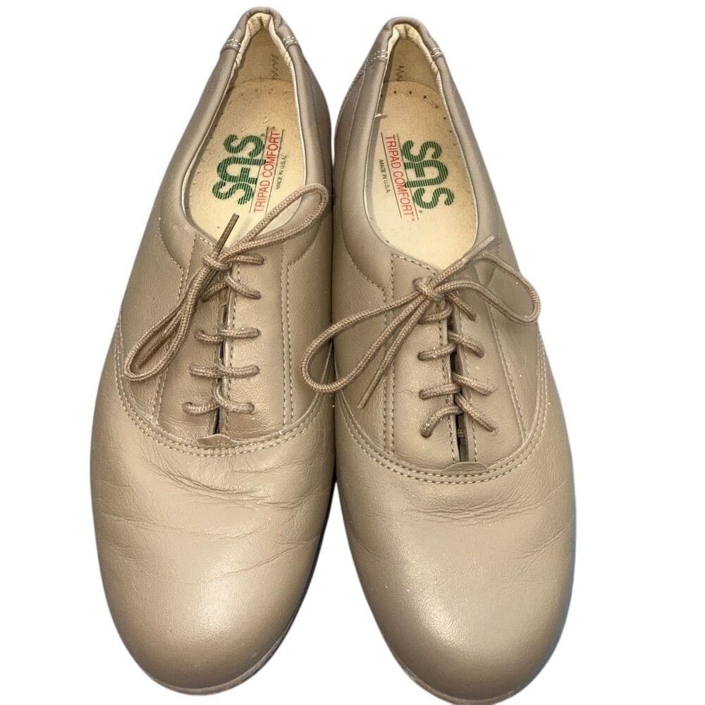 SAS Tripad Comfort Unisex Oxford Lace Up Loafers‎ Beige Size 8